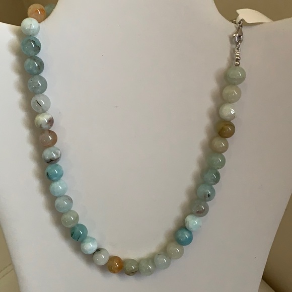 Jewelry - AQUAMARINE QUARTZ  BEADS, NECKLACE, SIZE 18